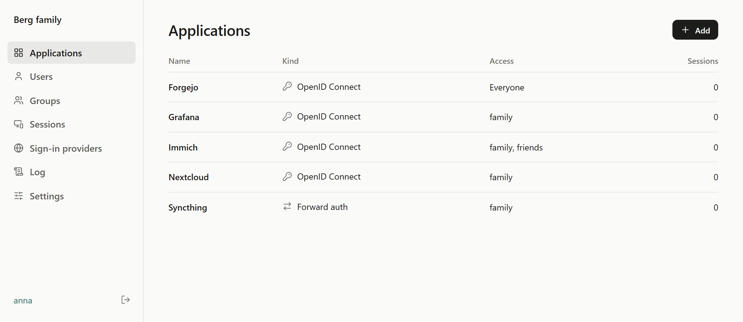 Applications in the web interface